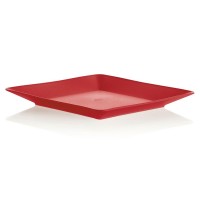 Prato para Lanche Vermelho 17x17 OU Plast