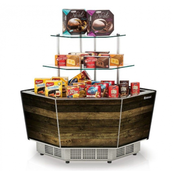 Expositor Neutro Aberto Linha Gourmet Elegance Super  MGNA-120 MD Gelopar
