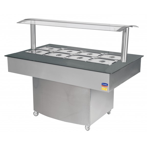 Buffet Térmico para 10 cubas Tampo de Vidro Premium Klima