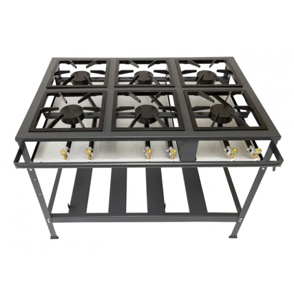 Fogão Alta Pressão 06 bocas 30x30cm Linha Econômica Brey