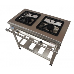 Fogão Alta Pressão 02 bocas 30x30cm Linha Extra Inox Brey