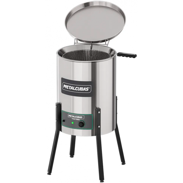 Fritadeira Tacho Elétrica Zona Fria de Óleo Metalcubas 25 Litros 220V 5000W Cesto Grande TFOE25CG