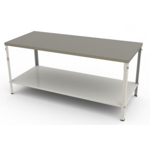 Mesa Com Tampo Inox e uma Prateleira Inferior 190x80x87cm M180 G2 Braesi