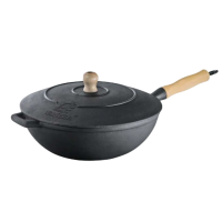 Panela de Ferro Frigideira Wok com tampa  28cm Libaneza
